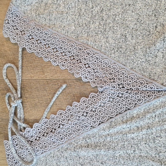 A. Byer Light Gray Lace Back Detail Top. Size M - Picture 5 of 7